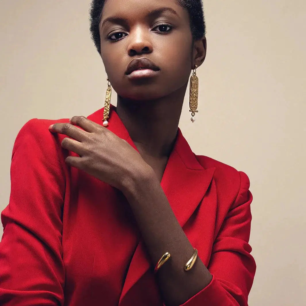Jelani Twisted Recycled Brass Bangle by Paguro Upcycle