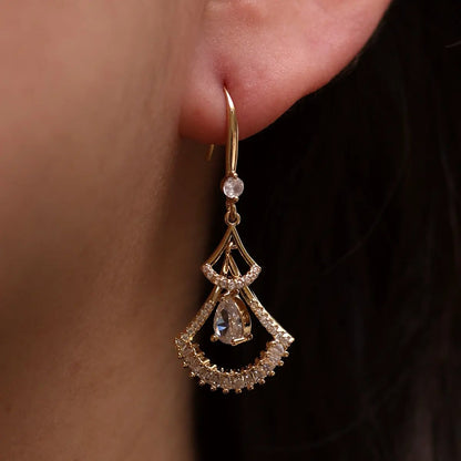 cubic hook drop earrings by Nabi London