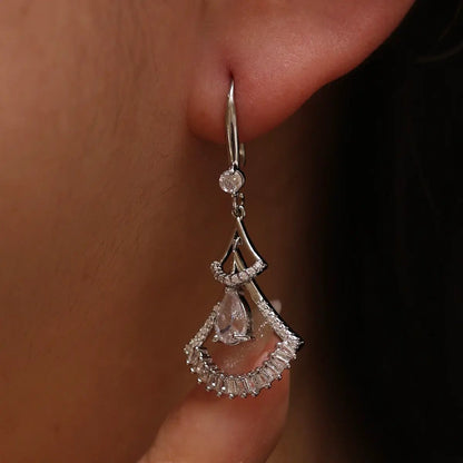 cubic hook drop earrings by Nabi London
