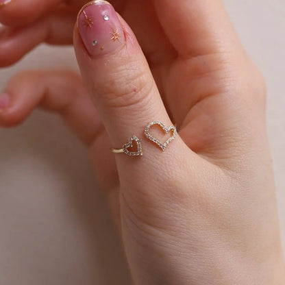 Double hearts ring by Nabi London