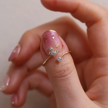 Butterfly cubic ring by Nabi London