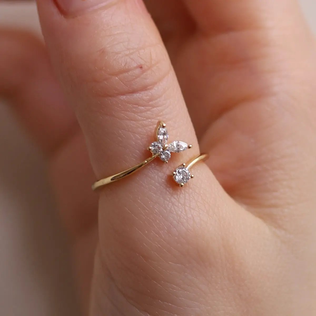 Butterfly cubic ring by Nabi London