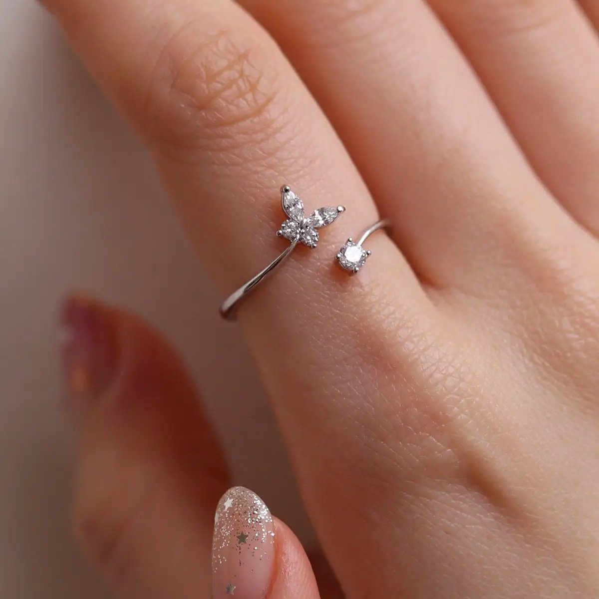 Butterfly cubic ring by Nabi London