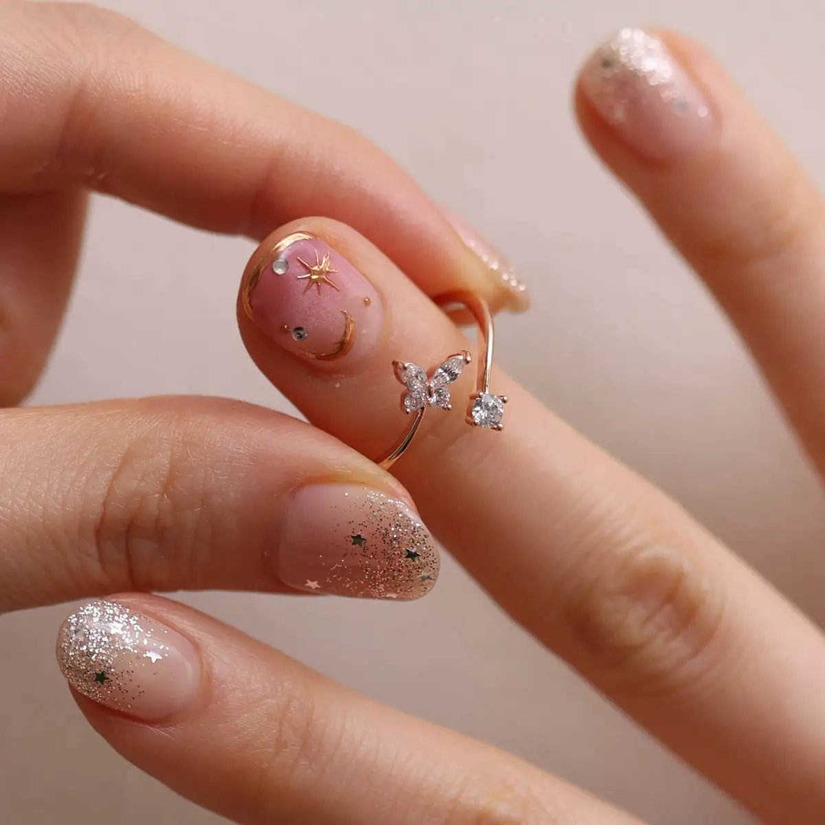 Butterfly cubic ring by Nabi London