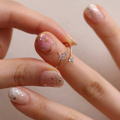 Butterfly cubic ring by Nabi London