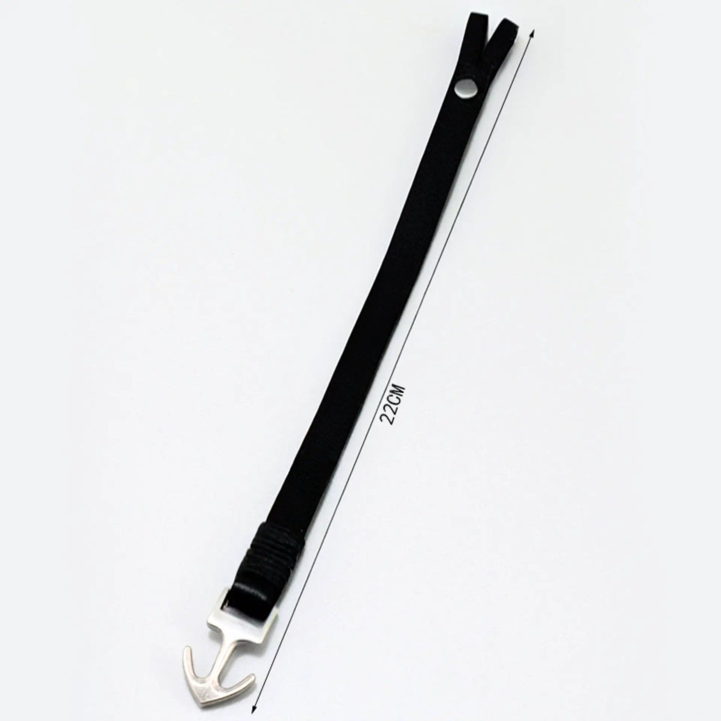 Men's Black Leather Silver Hook Bracelet by Aye Do Gifts
