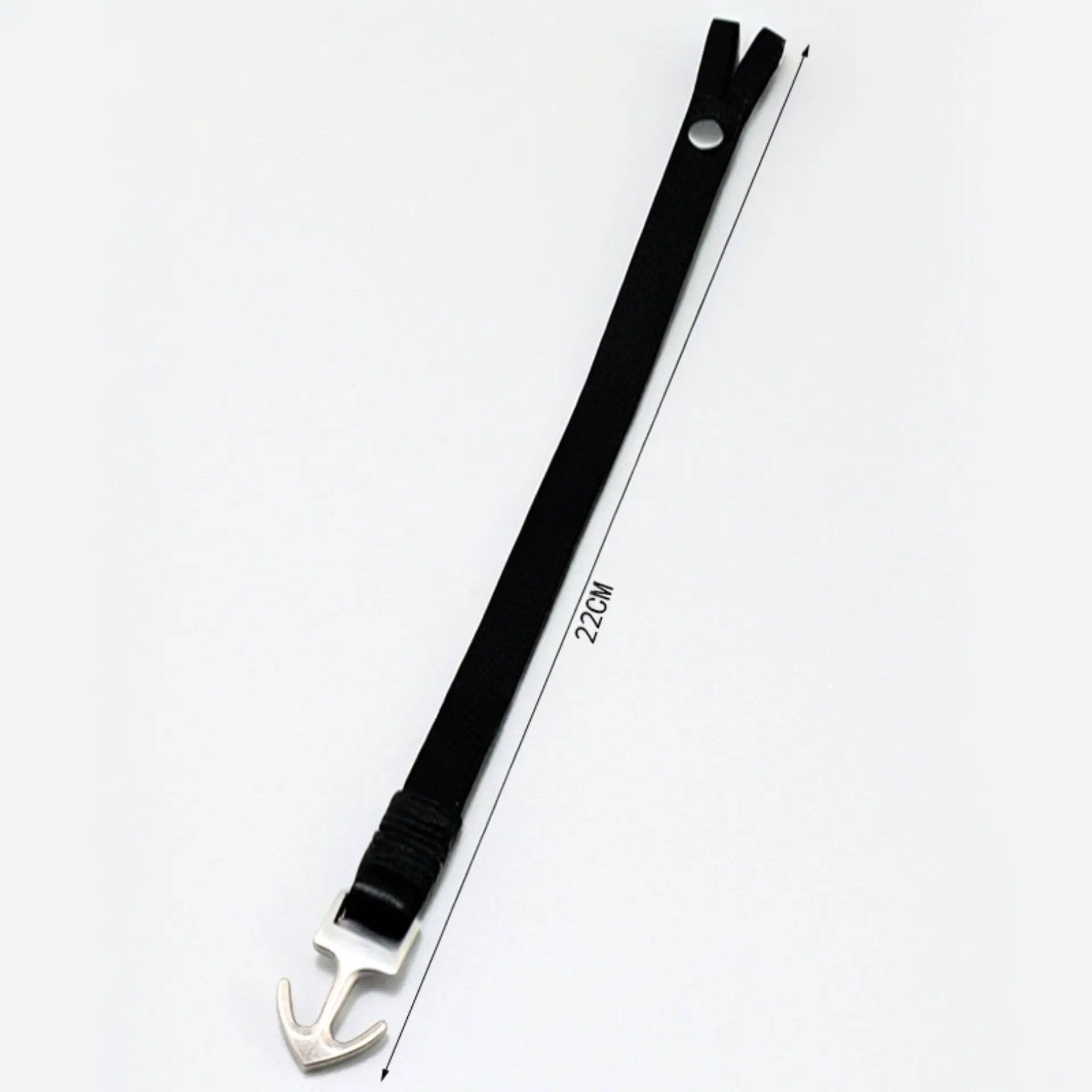 Men's Black Leather Silver Hook Bracelet by Aye Do Gifts