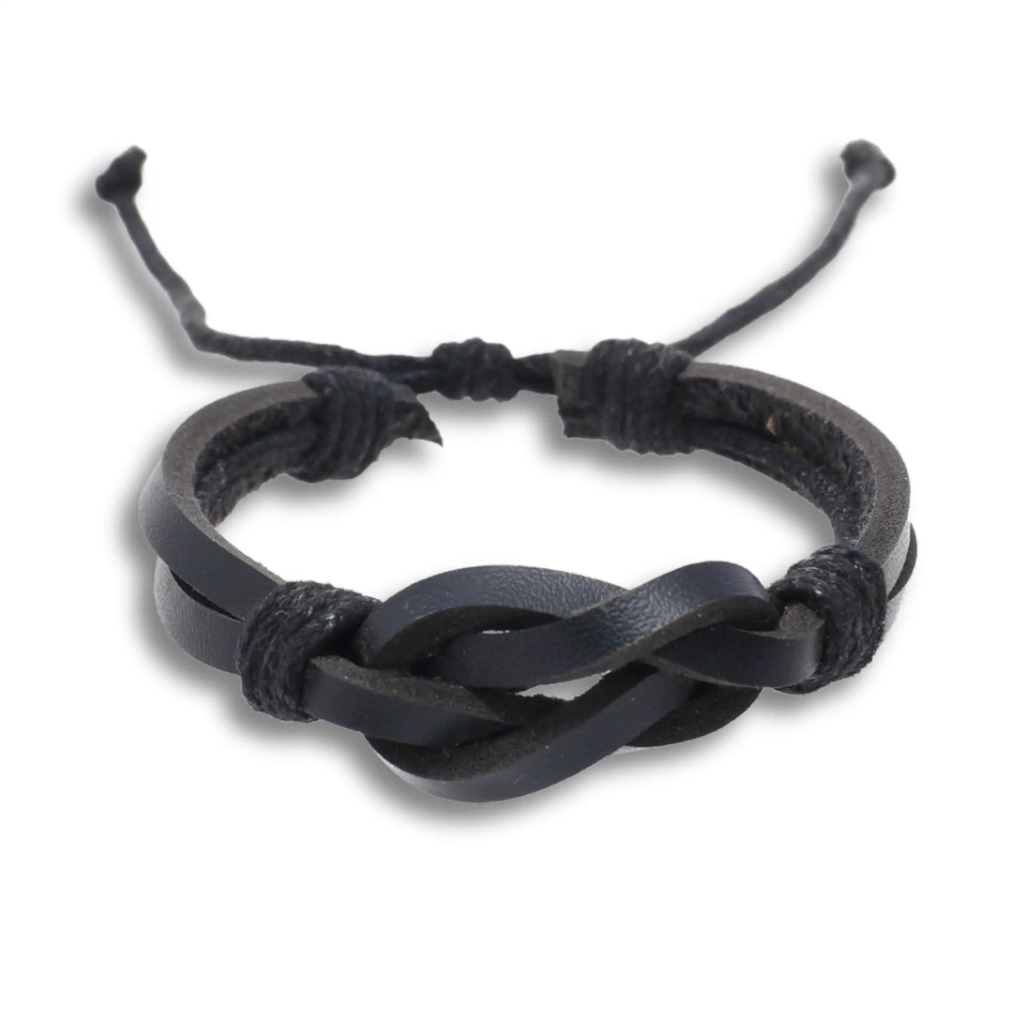 Black Leather Retro Knot Bracelet by Aye Do Gifts