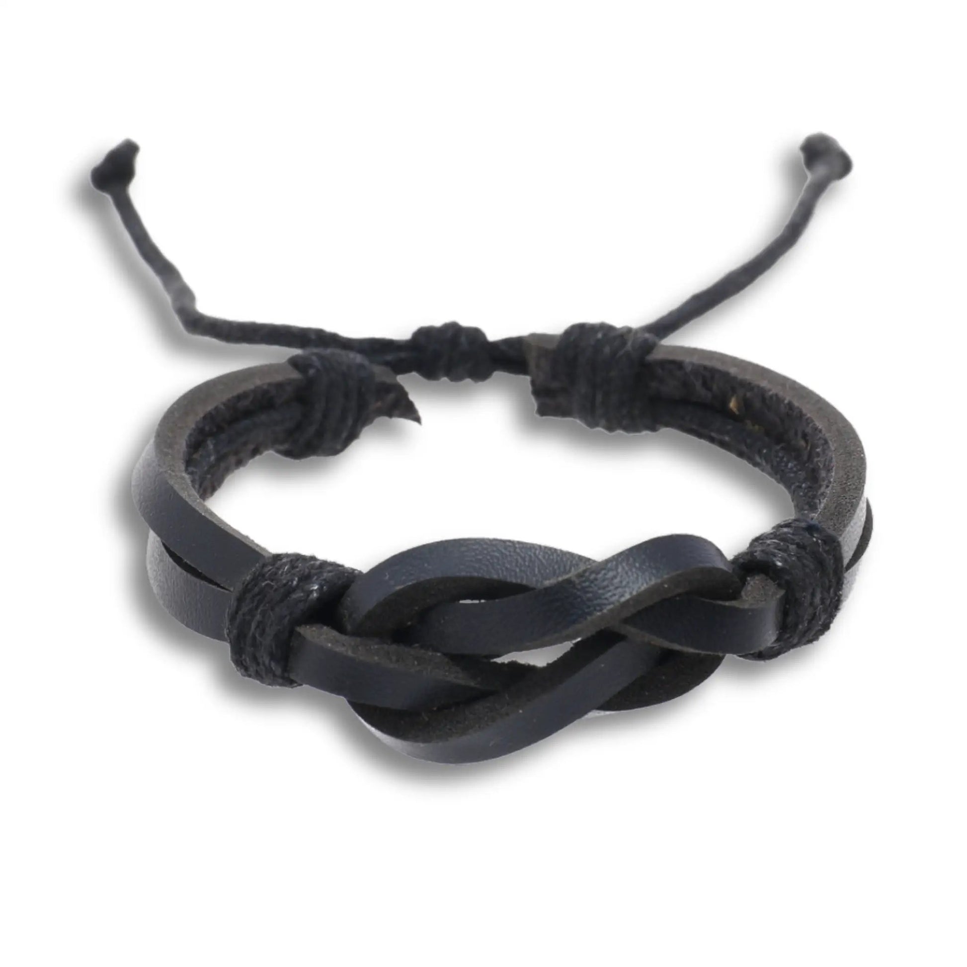 Black Leather Retro Knot Bracelet by Aye Do Gifts