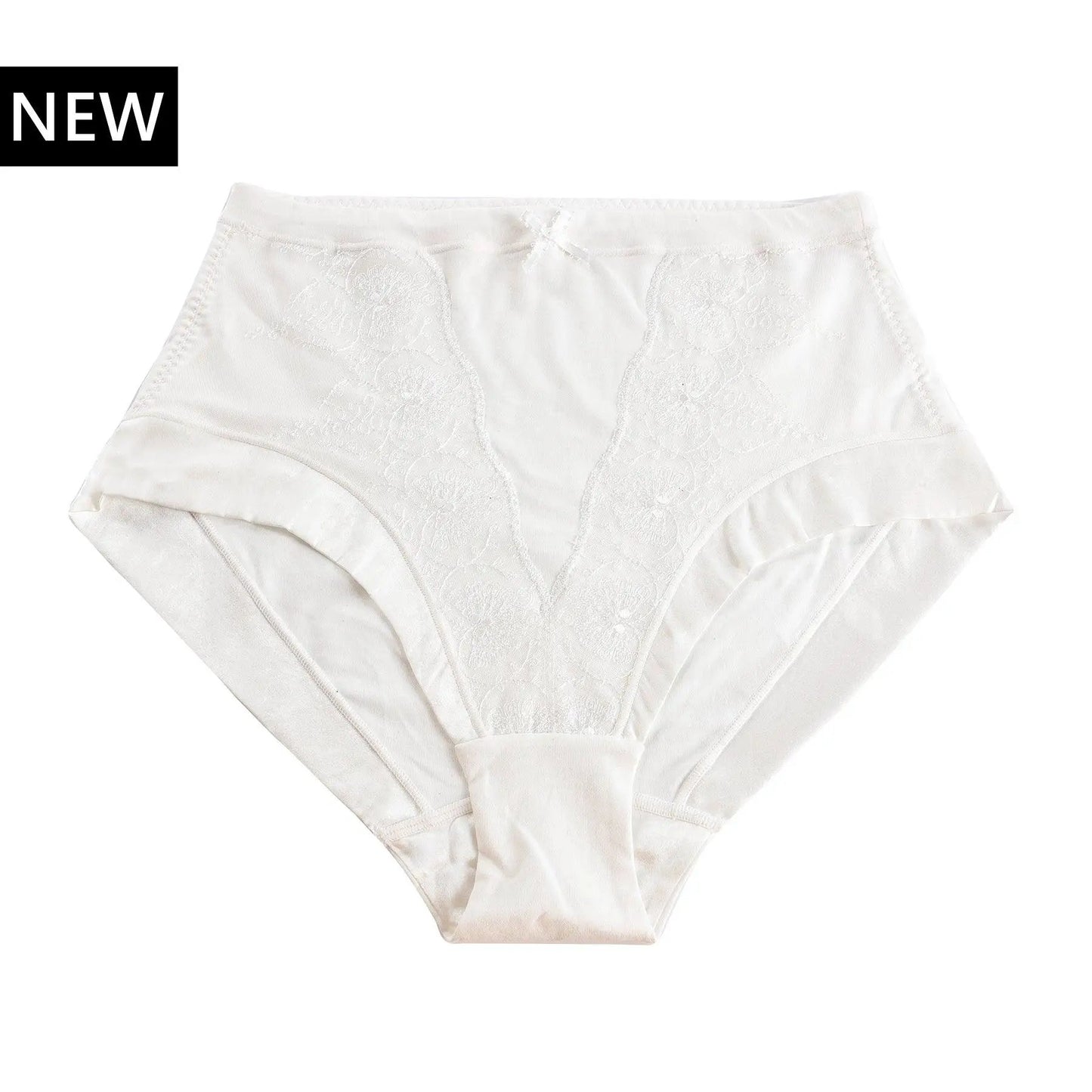 Snowdrop - Silk & Organic Cotton Full Brief in White by Juliemay Lingerie