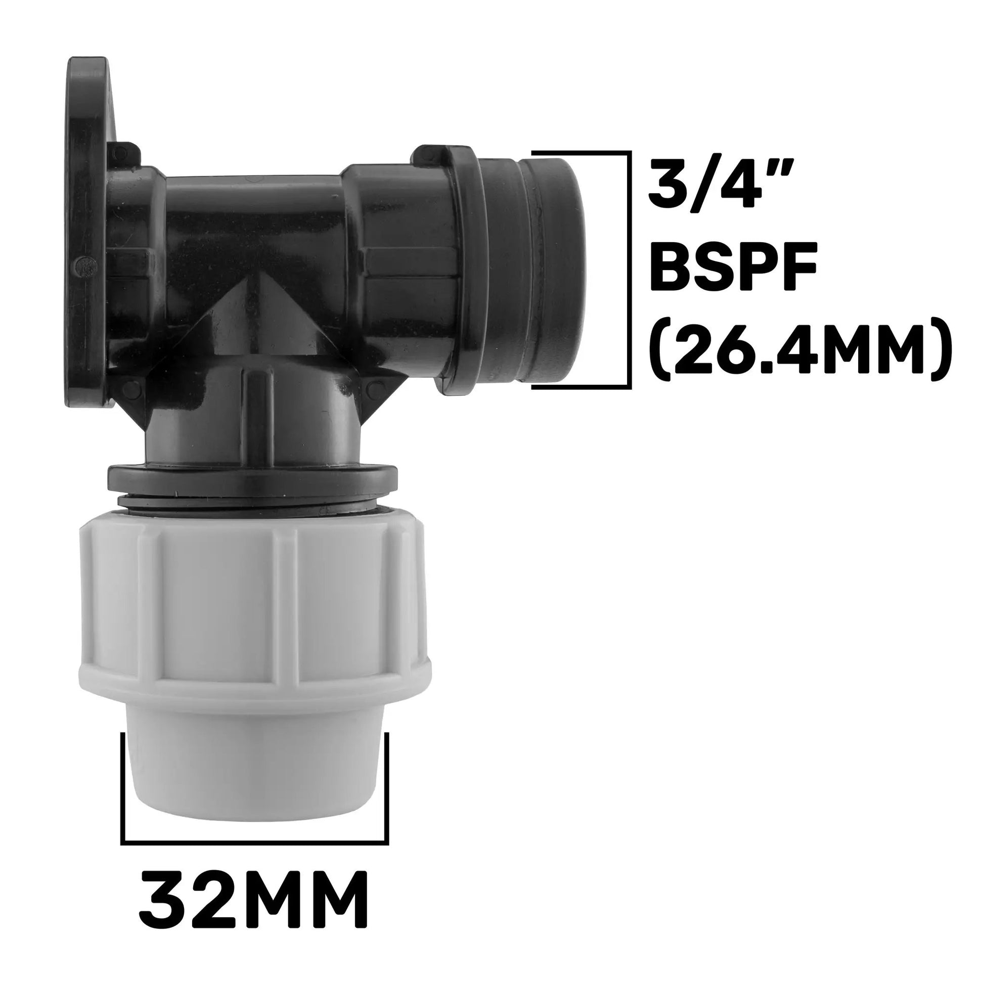 Wall Flange Kit 32mm MDPE + ¾” BSP Geka by AP Supplies