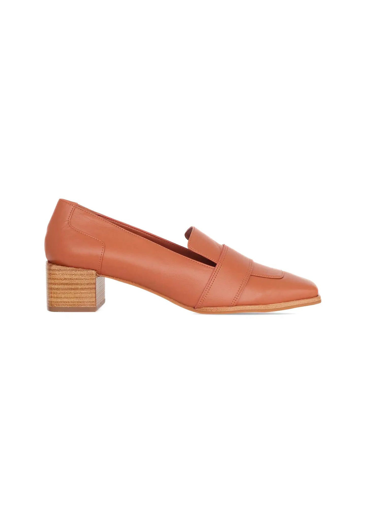 Brown Calf Leather Loafers Louro – Women’s 4cm Block Heel by Atelier
