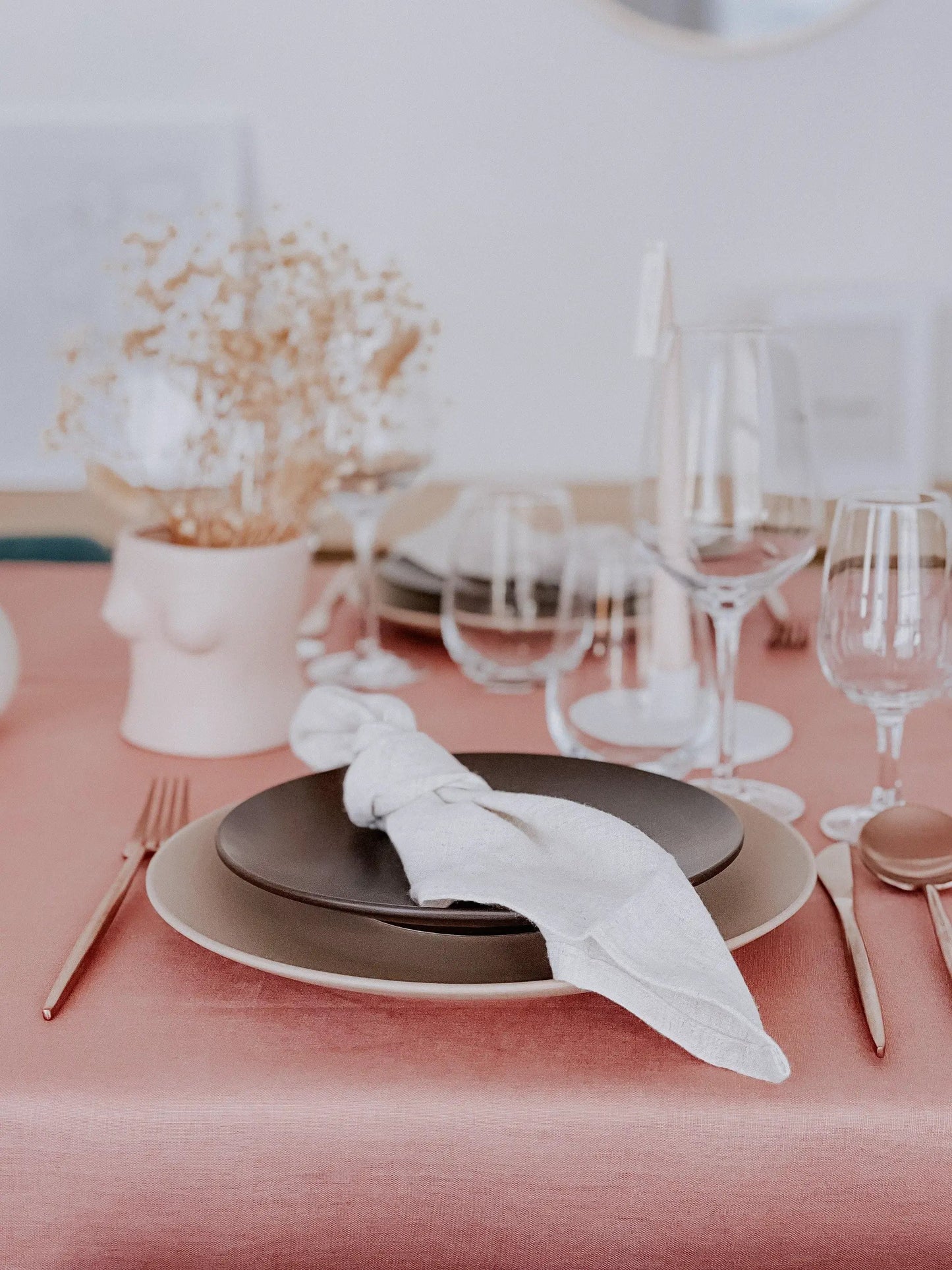 Battersea Linen Tablecloth – Unwashed Natural Pure Linen by WHAT A HOST