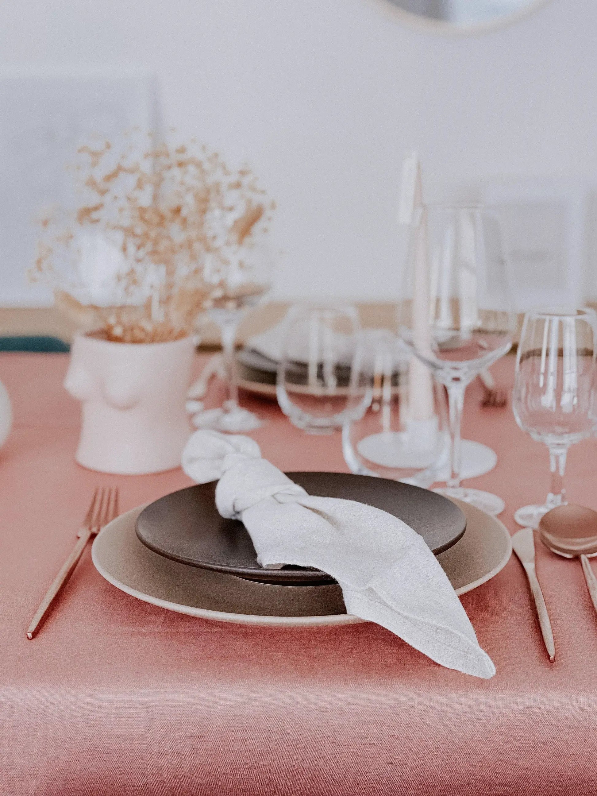 Battersea Linen Tablecloth – Unwashed Natural Pure Linen by WHAT A HOST