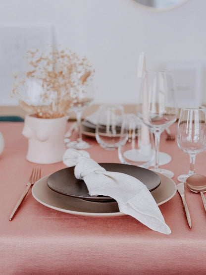Battersea Linen Tablecloth – Unwashed Natural Pure Linen by WHAT A HOST