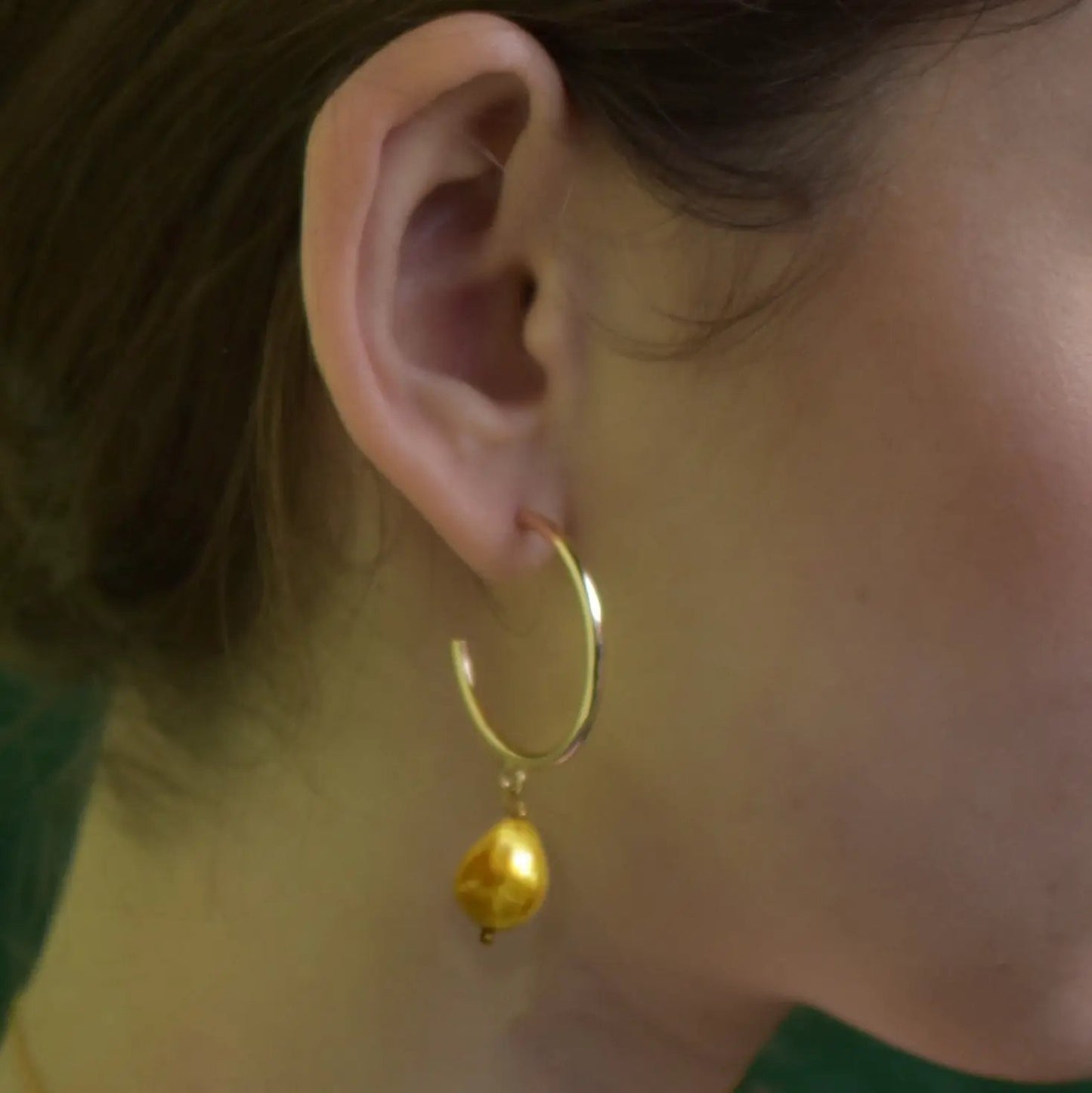 Gold freshwater pearl hoop earrings | by Ifemi Jewels by Ifemi Jewels