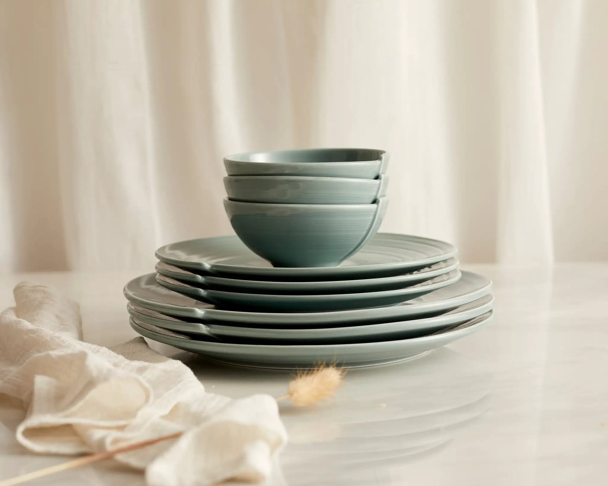 Maeve Porcelain Round Dinner Plate Green by WHAT A HOST