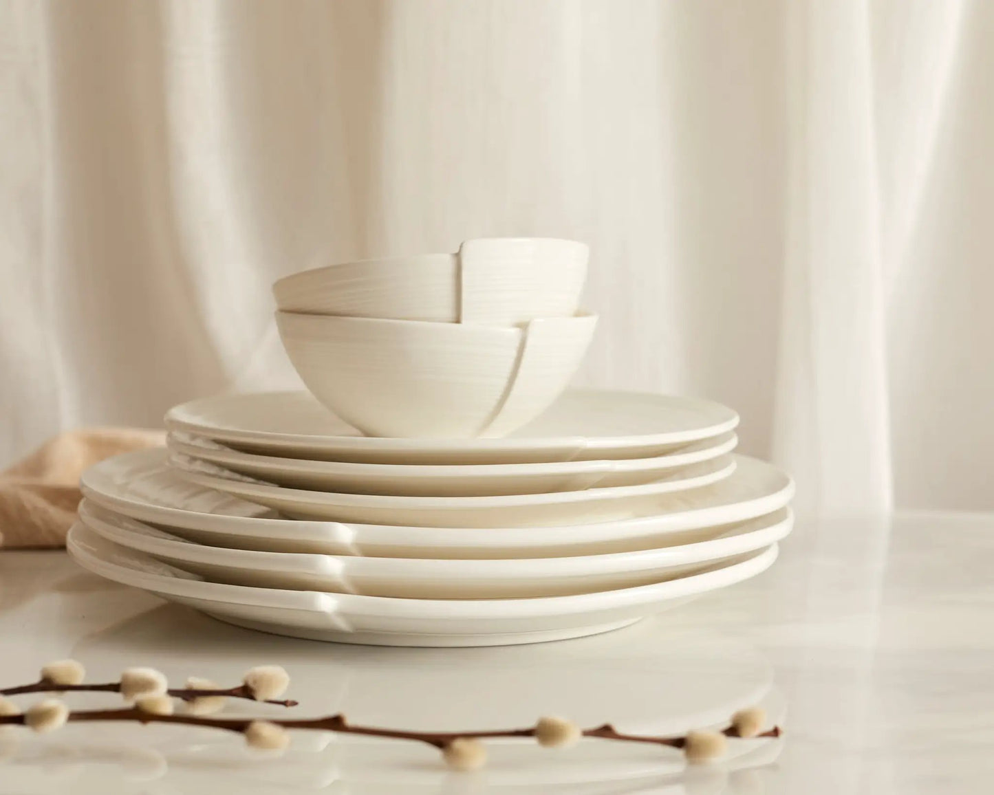 Maeve White Porcelain Round Dinner Plate by WHAT A HOST
