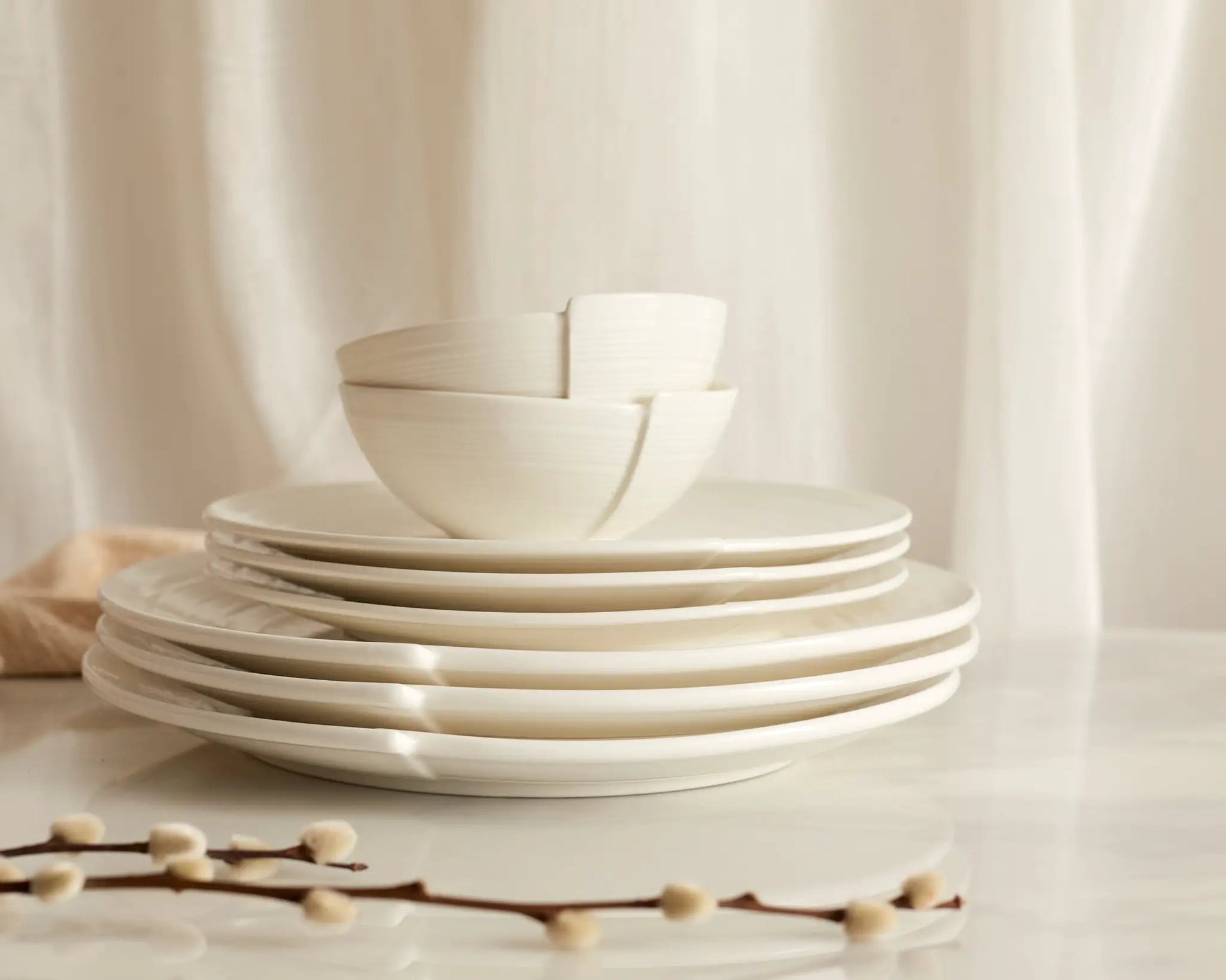 Maeve White Porcelain Round Dinner Plate by WHAT A HOST