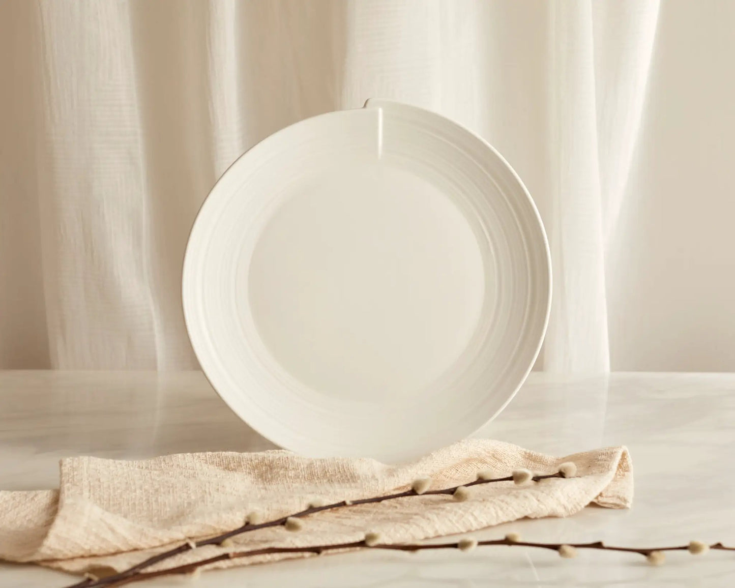 Maeve White Porcelain Round Dinner Plate by WHAT A HOST