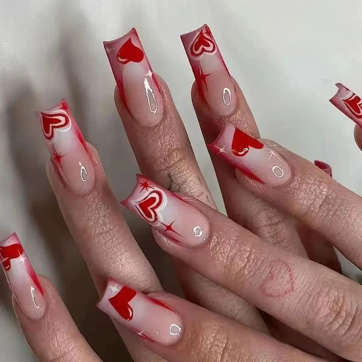 Mid Long Pink Leopard Press-On Nails with Bow by Cashymart