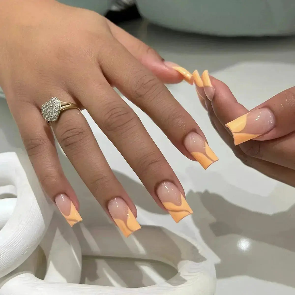 Mid Long Pink Leopard Press-On Nails with Bow by Cashymart