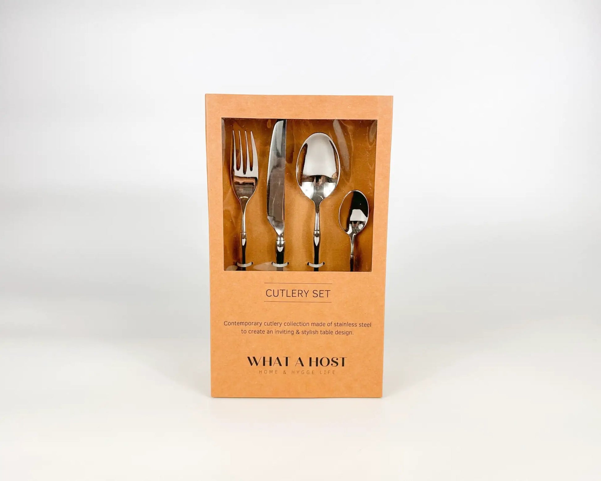 Monaco Silver Cutlery Set – 16 or 24 Piece Stainless Steel Flatware by WHAT A HOST