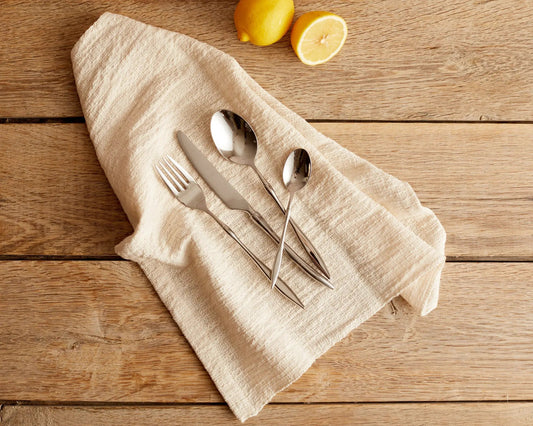Monaco Silver Cutlery Set – 16 or 24 Piece Stainless Steel Flatware by WHAT A HOST
