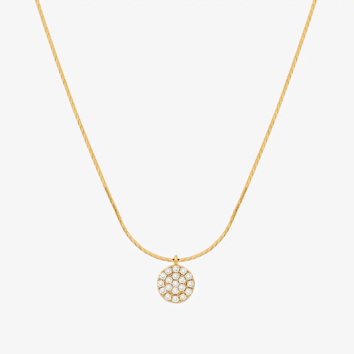 Circle pendant silk necklace by Nabi London