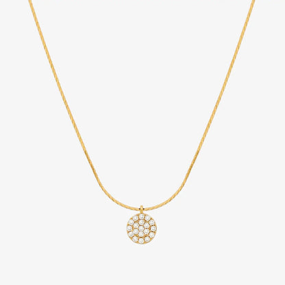 Circle pendant silk necklace by Nabi London