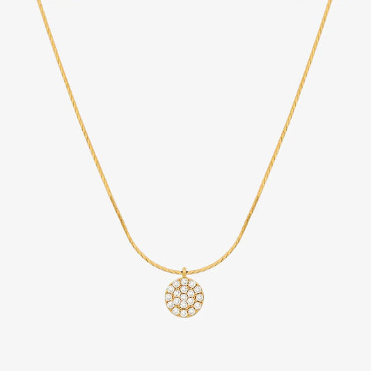 Circle pendant silk necklace by Nabi London