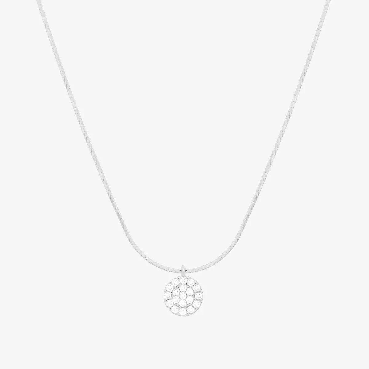 Circle pendant silk necklace by Nabi London