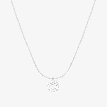 Circle pendant silk necklace by Nabi London