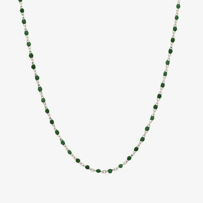 Silver gemstone necklace by Nabi London
