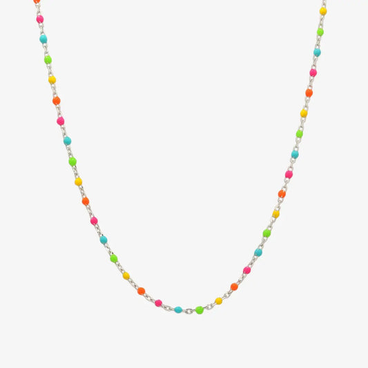 Silver gemstone necklace by Nabi London
