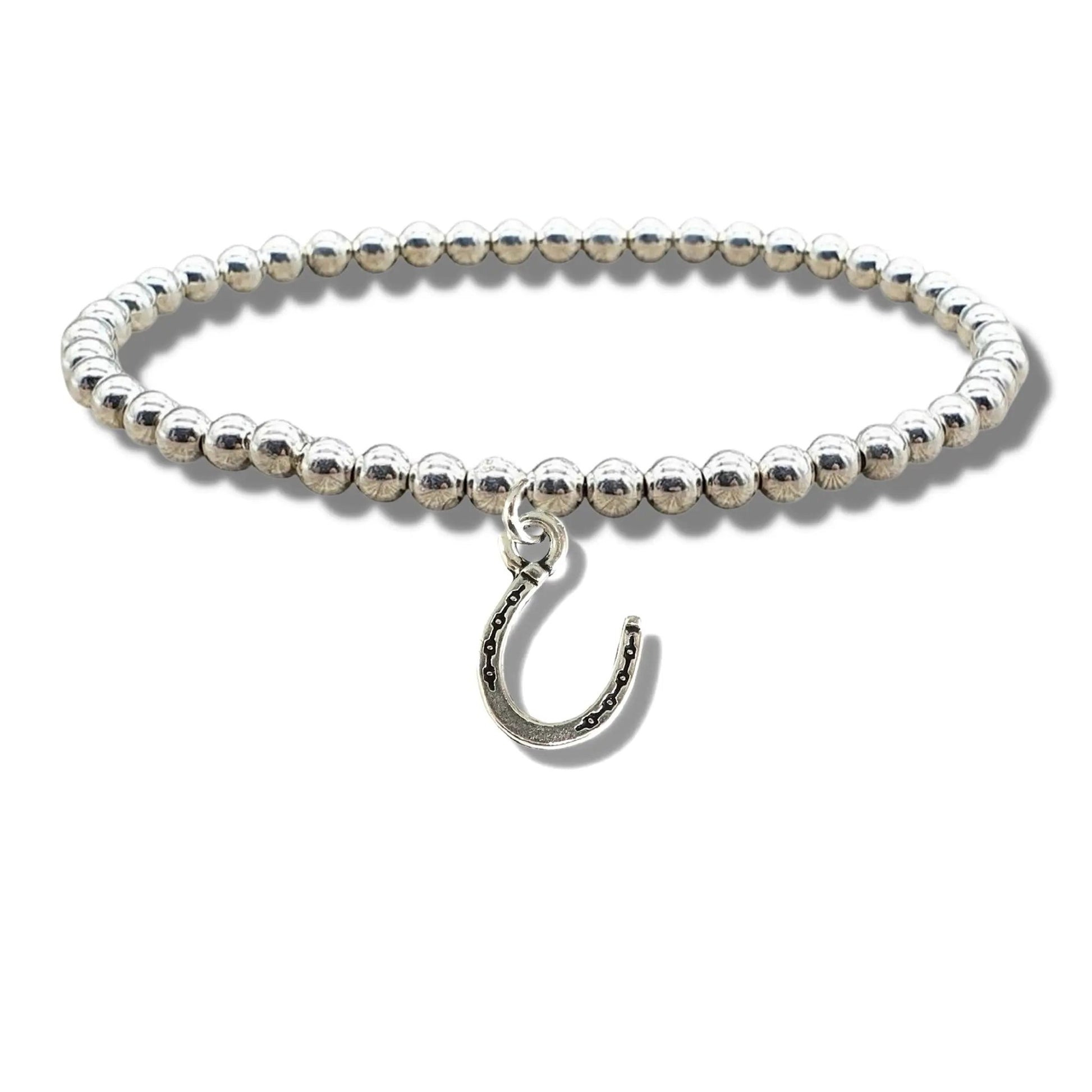 Horseshoe Silver Beaded Bracelet by Aye Do Gifts