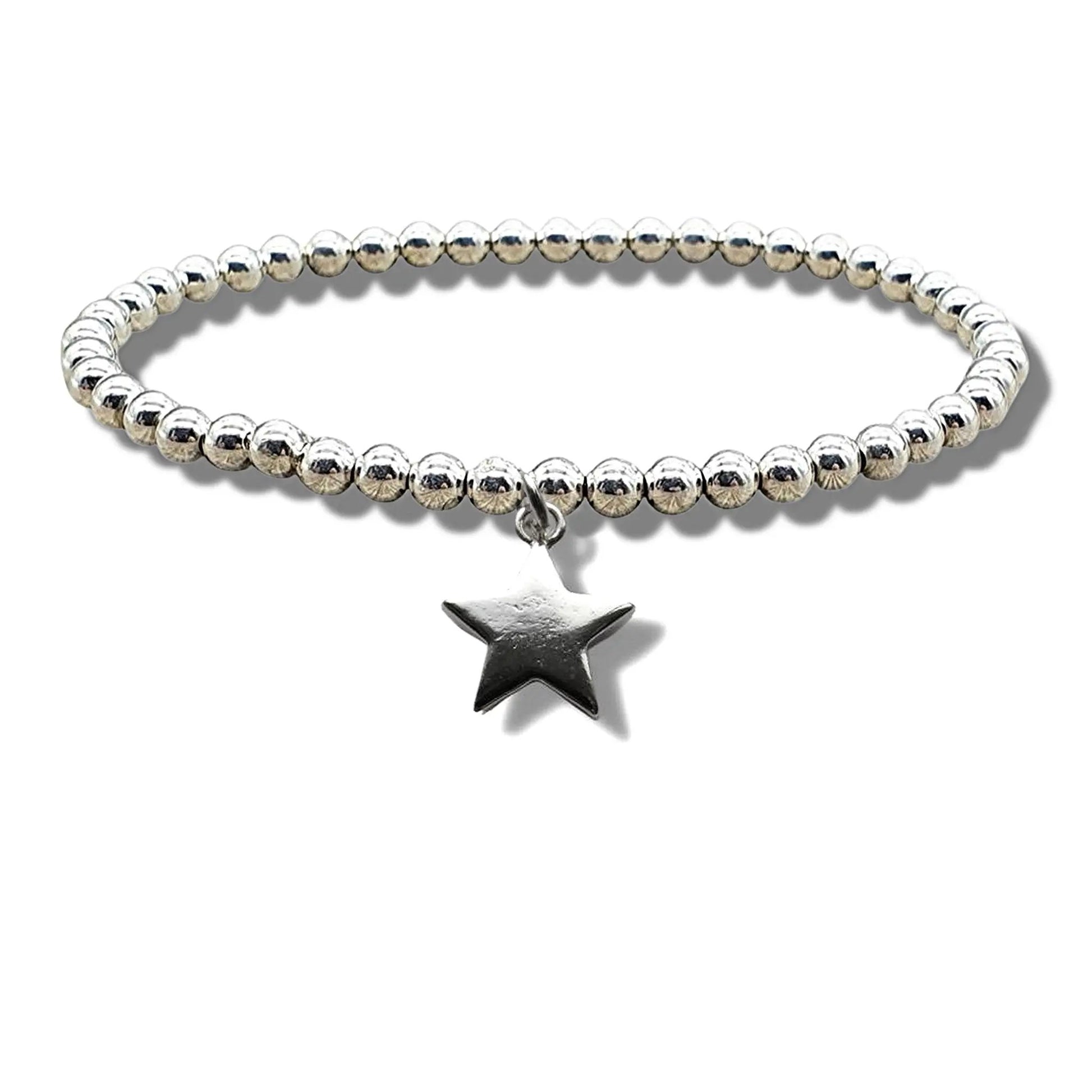 Star Silver Beaded Bracelet by Aye Do Gifts