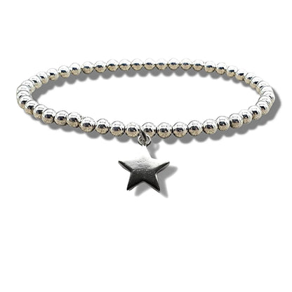 Star Silver Beaded Bracelet by Aye Do Gifts