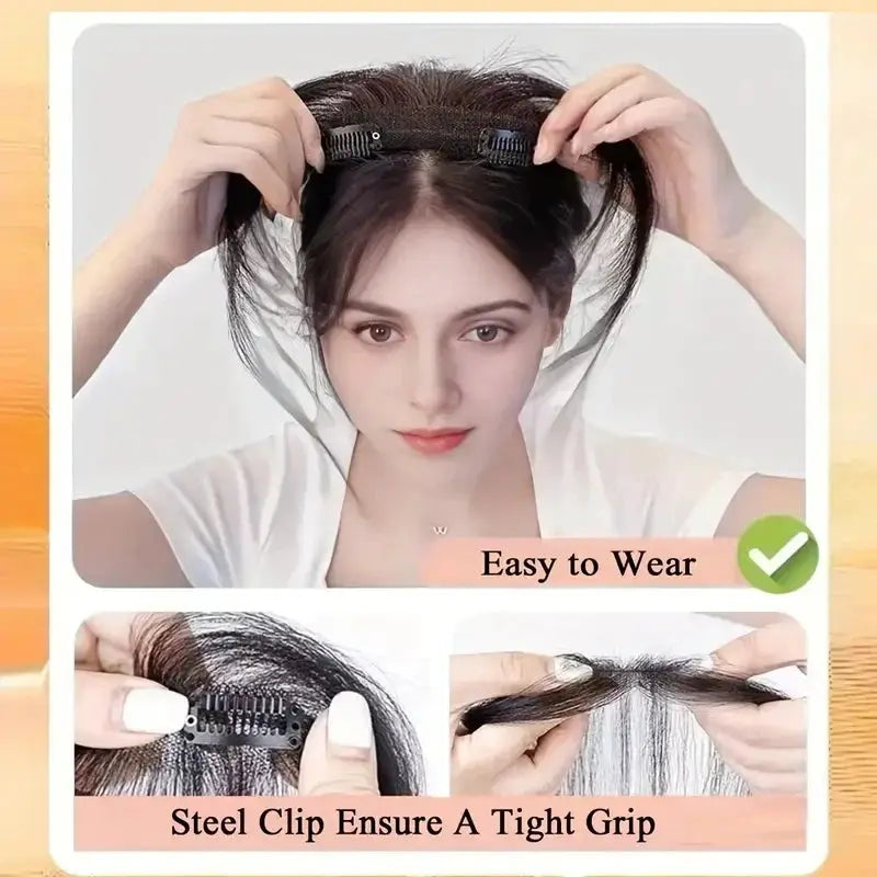 Natural Human Hair Clip In Bangs Extensions by Cashymart