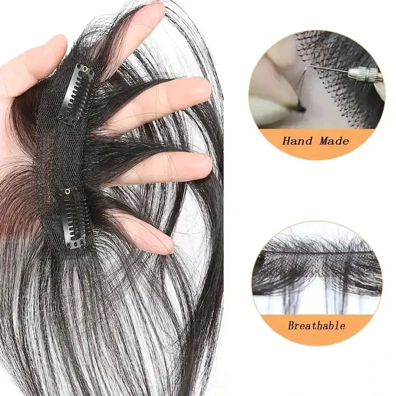 Natural Human Hair Clip In Bangs Extensions by Cashymart