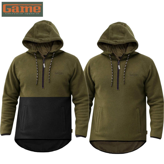 Game Mens Alpine Fleece 1/4 Zip Curved Hoodie by Game Technical Apparel