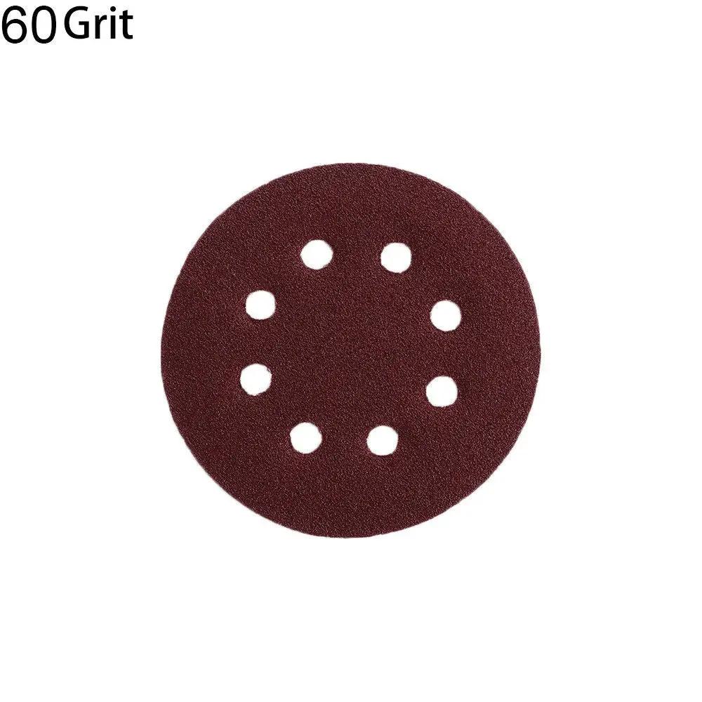 125mm 5 inch 8 Hole Sanding Discs 60 Grit Paper Sanding Disc ~2351 by LEDSone