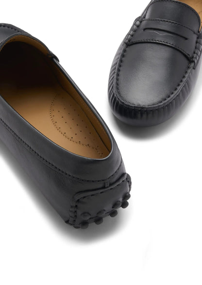 Women's Penny Driving Loafers, black leather by Hugs & Co.