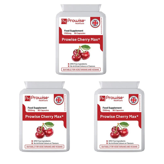 Cherry Max+ 2100mg (Pack of 3) 90 Vegan Capsules High Strength I Made in The UK by Prowise Healthcare