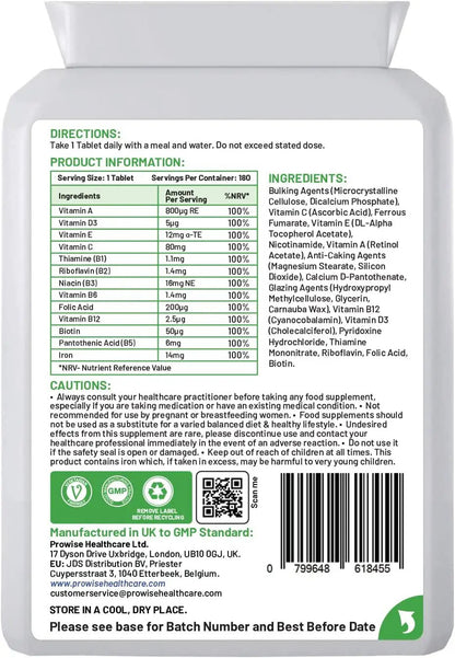 Multivits and Iron+ 180 Tablets by Prowise Healthcare by Prowise Healthcare