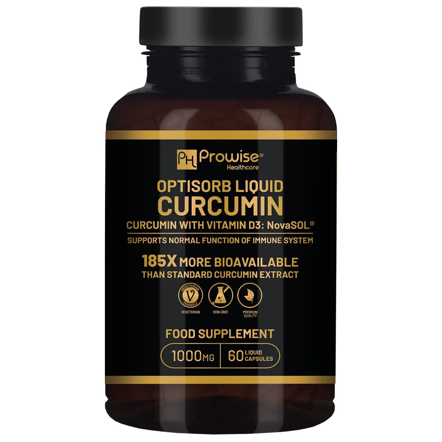 Optisorb Liquid Curcumin with Vitamin D - 60 Liqcaps by Prowise Healthcare