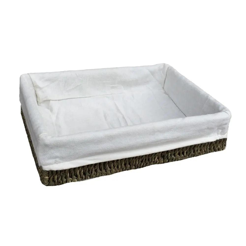 Lined Rectangular Seagrass Serving Tray by Red Hamper