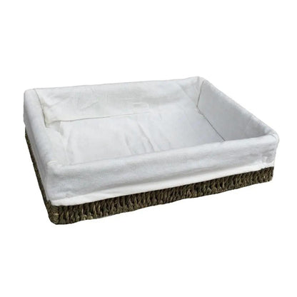 Lined Rectangular Seagrass Serving Tray by Red Hamper