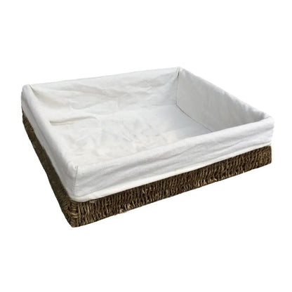 Lined Rectangular Seagrass Serving Tray by Red Hamper