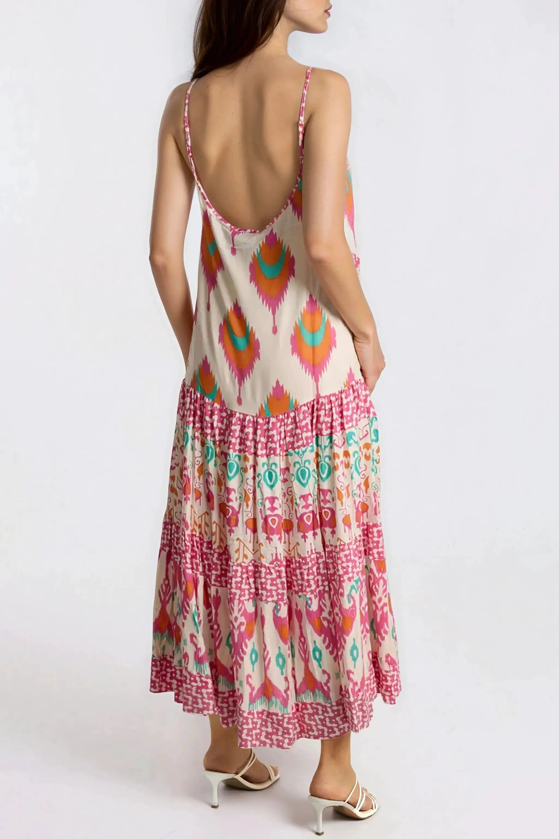 Pink Tiered Cami Maxi Dress by Aftershock London